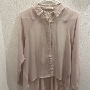 Lush Sheer Blouse in Beige